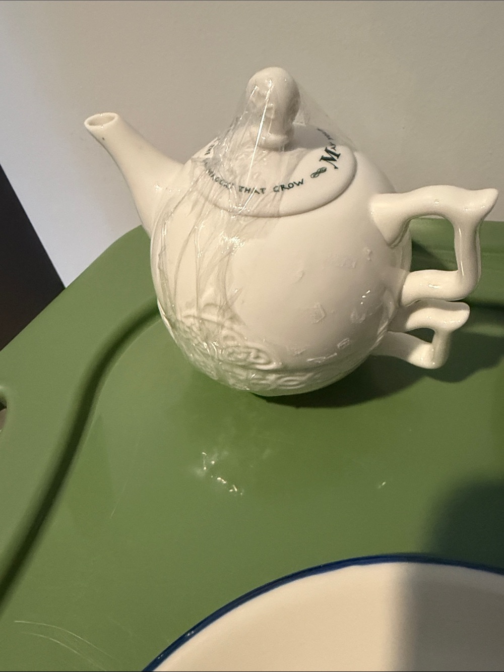 Vintage Russ Bertie & Co. Irish blessing, stackable ceramic tea for one set